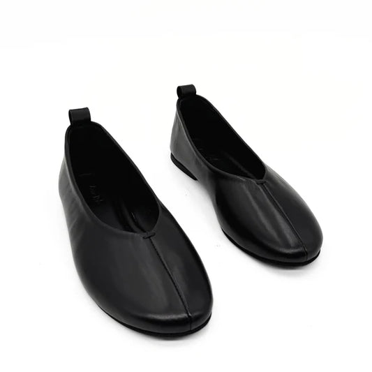 AMIE RAFA ERIKA FLAT BLACK LEATHER