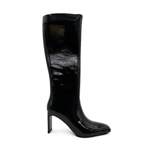 AMIE RAFA MISHEL BLACK PAT HIGH BOOTS