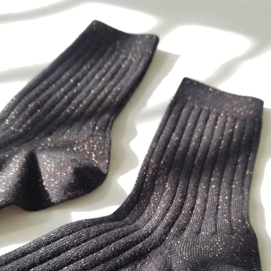 LEBON SHOPPE HER SOCKS COPPER BLACK