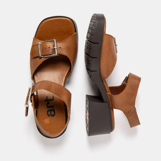 ART VARSOVIA-BROWN BUCKLE SANDALS - Shoe Market NYC