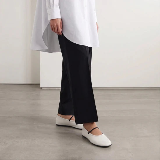 AMIE RAFA AMBER ELASTIC MARY JANE WHITE LEATHER