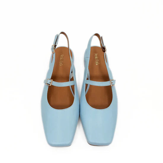 AMIE RAFA ATHENA SQUARE TOE MJ FLAT-LT BLUE