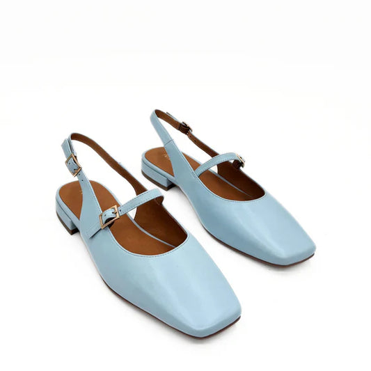 AMIE RAFA ATHENA SQUARE TOE MJ FLAT-LT BLUE