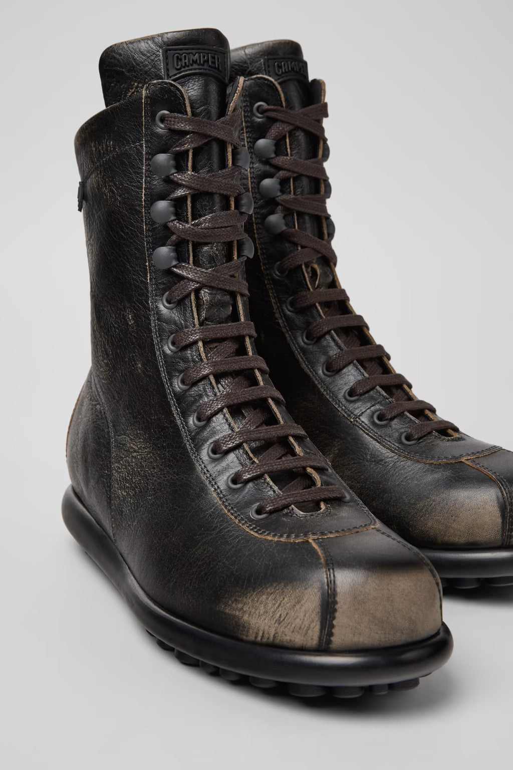 CAMPER PELOTAS HI LACE LEATHER BOOTS