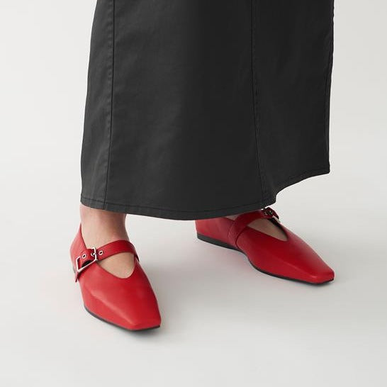 VAGABOND WIOLETTA-RED FLATS – Shoe Market NYC