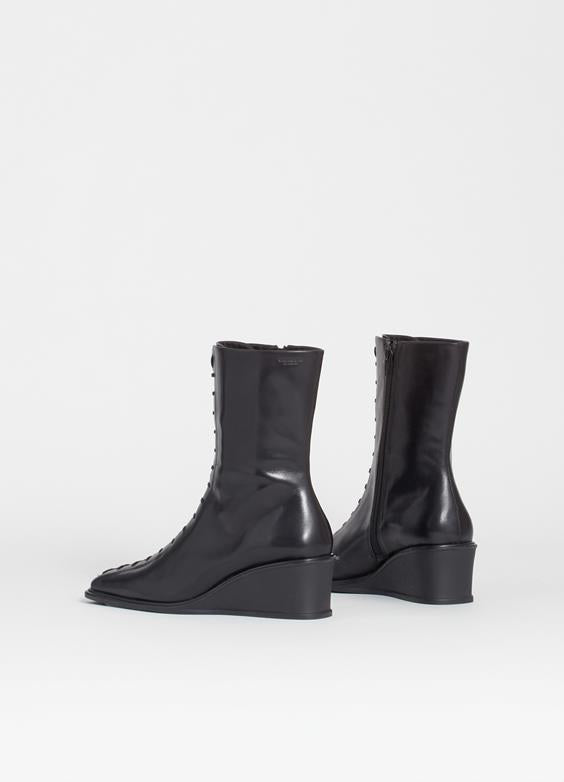 VAGABOND AINO LACE WEDGE BOOTIE BLACK