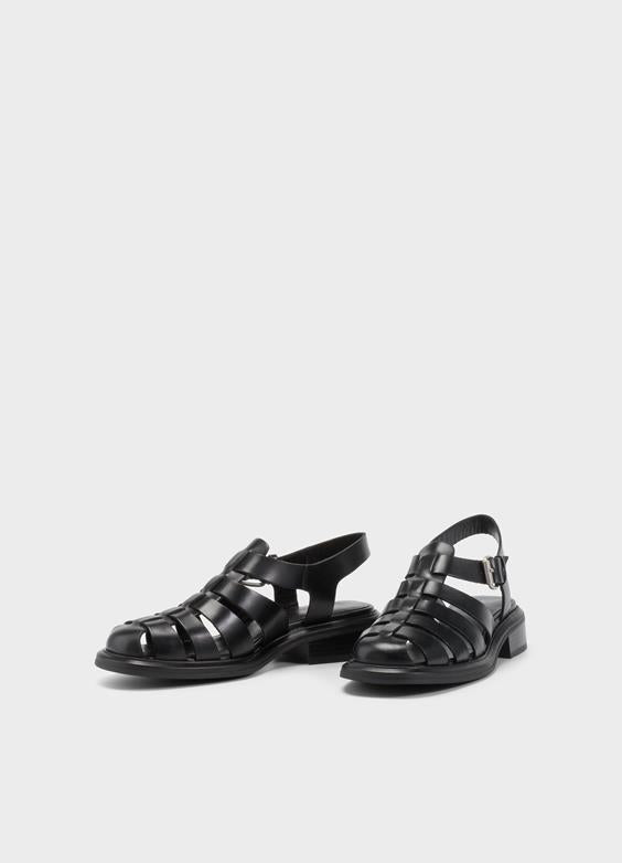 VAGABOND ELLIS FISHERMAN SANDALS BLACK - Shoe Market NYC