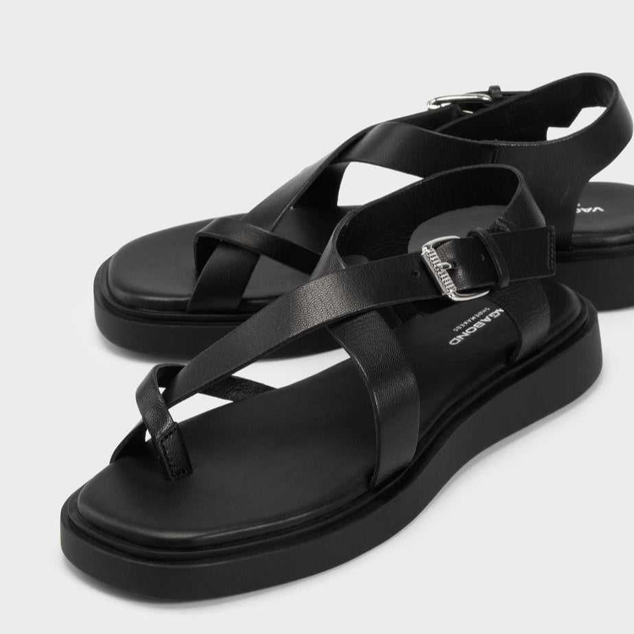 VAGABOND CONNIE STRAPPY SANDALS IN BLACK