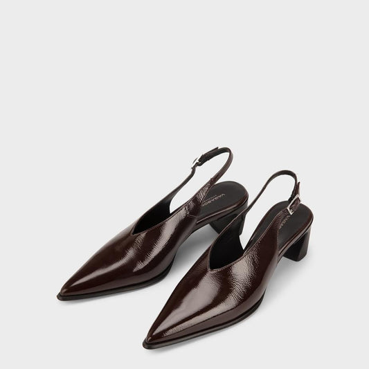 Vagabond Ilona slingback pumps in dark brown patent