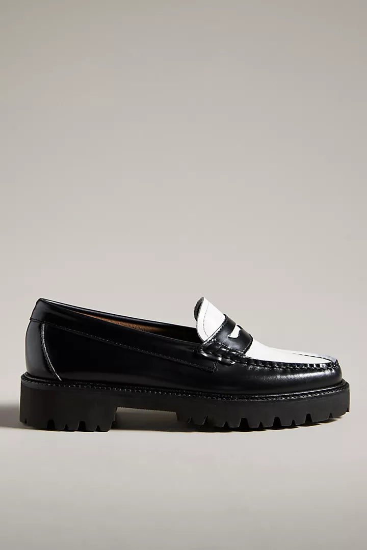 G.H. BASS WHITNEY SUPER LUG BLK/WHITE