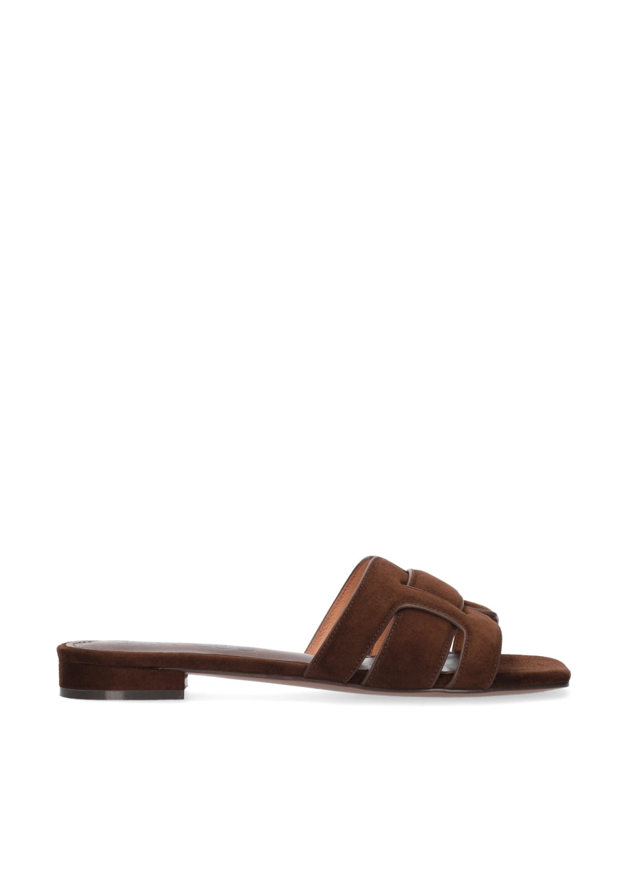 BIBI LOU HOLLY FLAT IN BROWN SUEDE