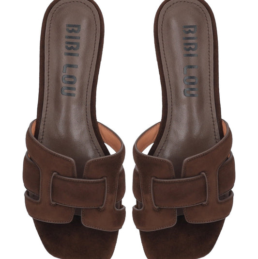 BIBI LOU HOLLY FLAT IN BROWN SUEDE