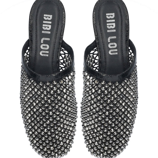 BIBI LOU JAY MULE-BLACK RHINESTONE