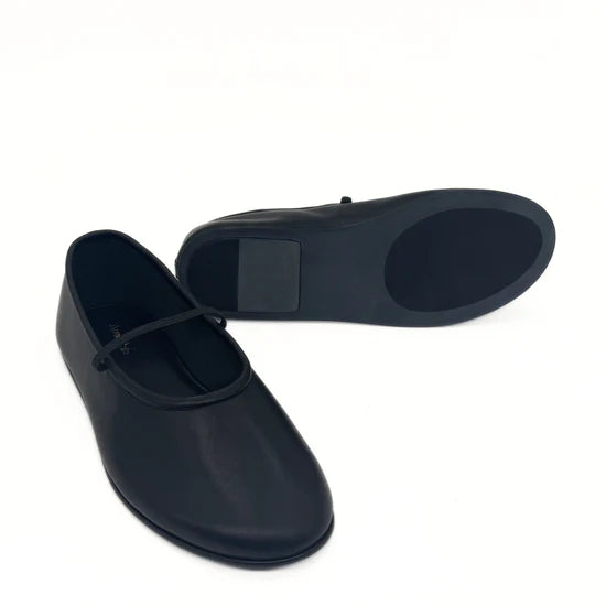AMIE RAFA AMBER ELASTIC MARY JANE BLACK LEATHER