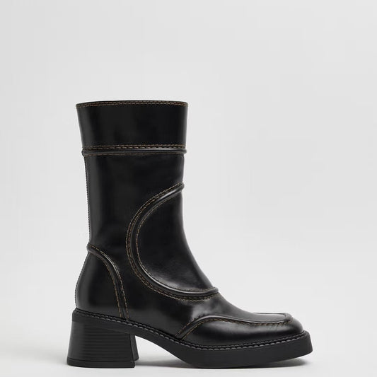 MIISTA MALENE BLACK BROWN ANKLE BOOTS - Shoe Market NYC