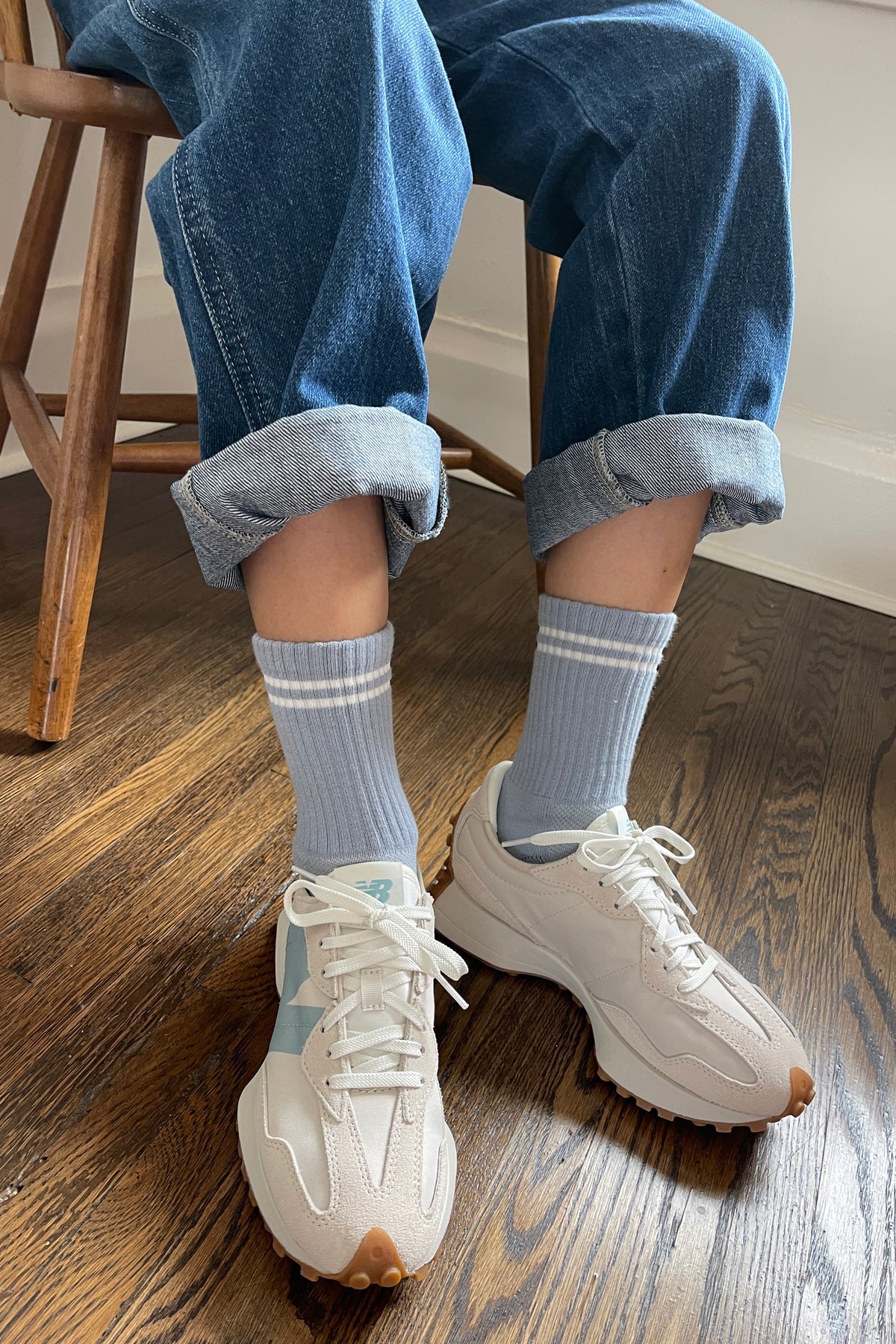 LEBON SHOPPE BOYFRIEND SOCKS BLUE GREY