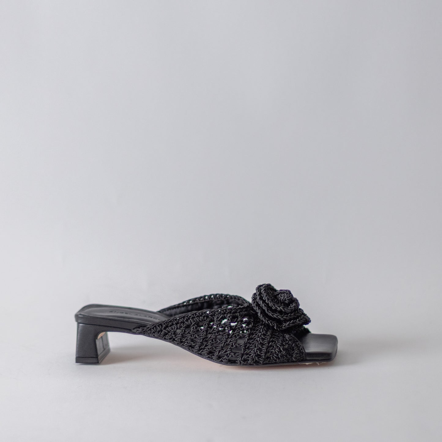 ANGEL ALCRON BENEDICTE CROCHET MULES IN BLACK
