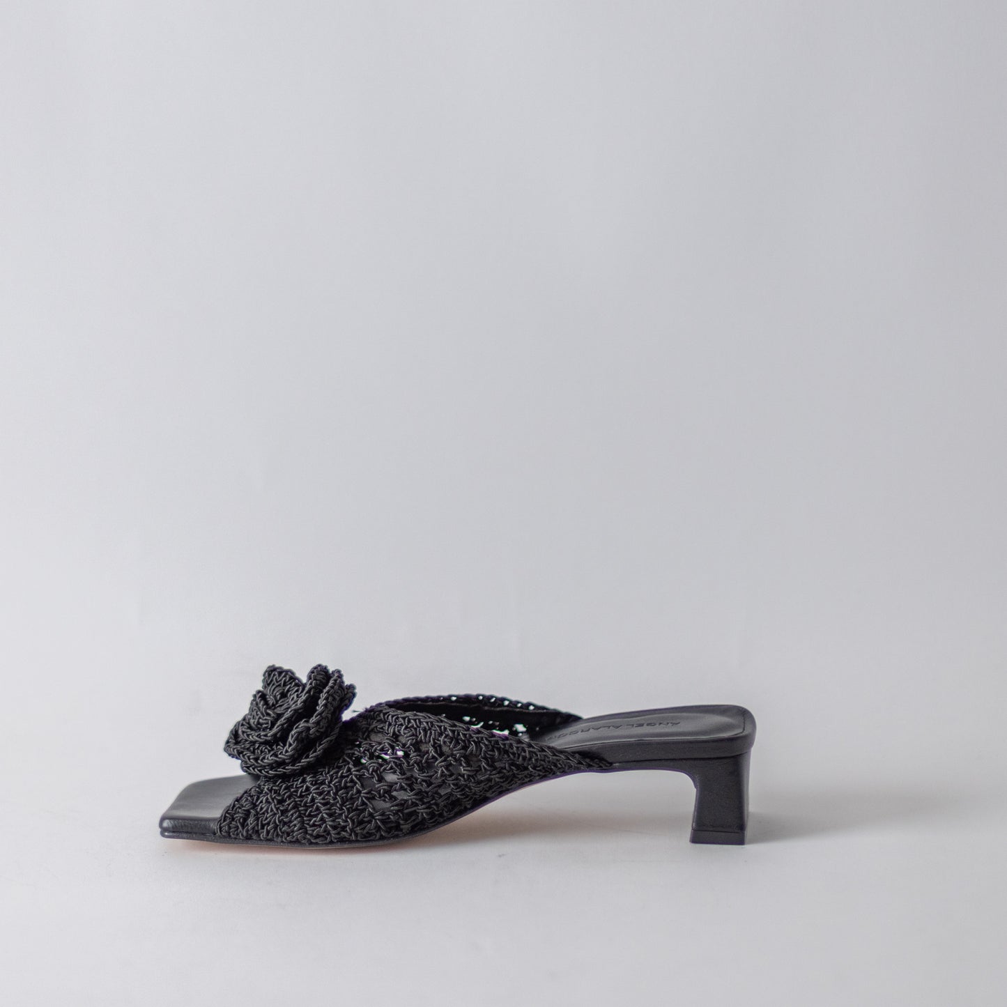 ANGEL ALCRON BENEDICTE CROCHET MULES IN BLACK
