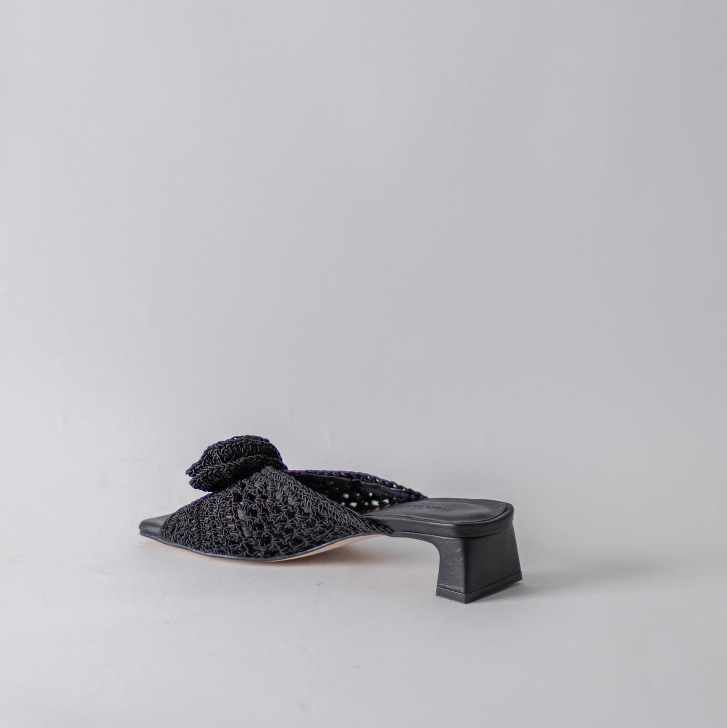 ANGEL ALCRON BENEDICTE CROCHET MULES IN BLACK