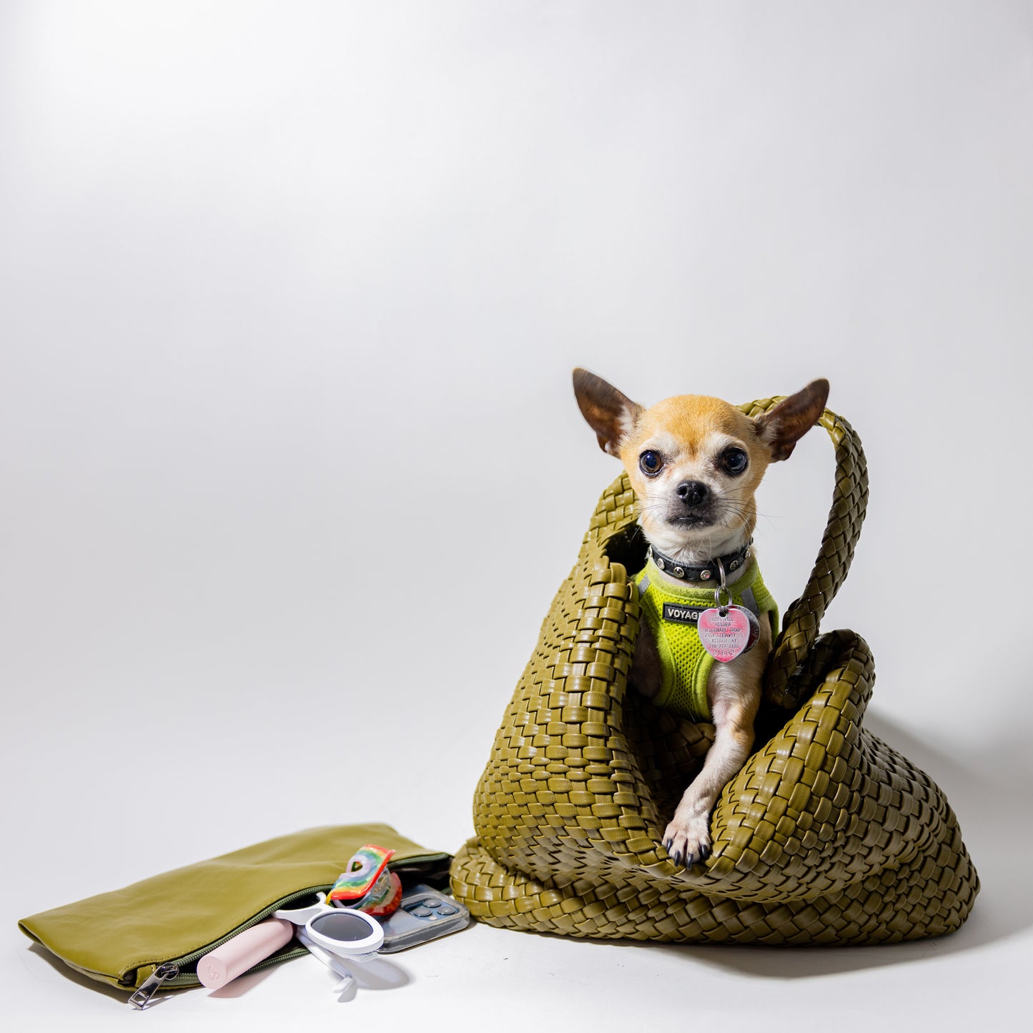 LARGE WOVEN HOBO-OLIVE