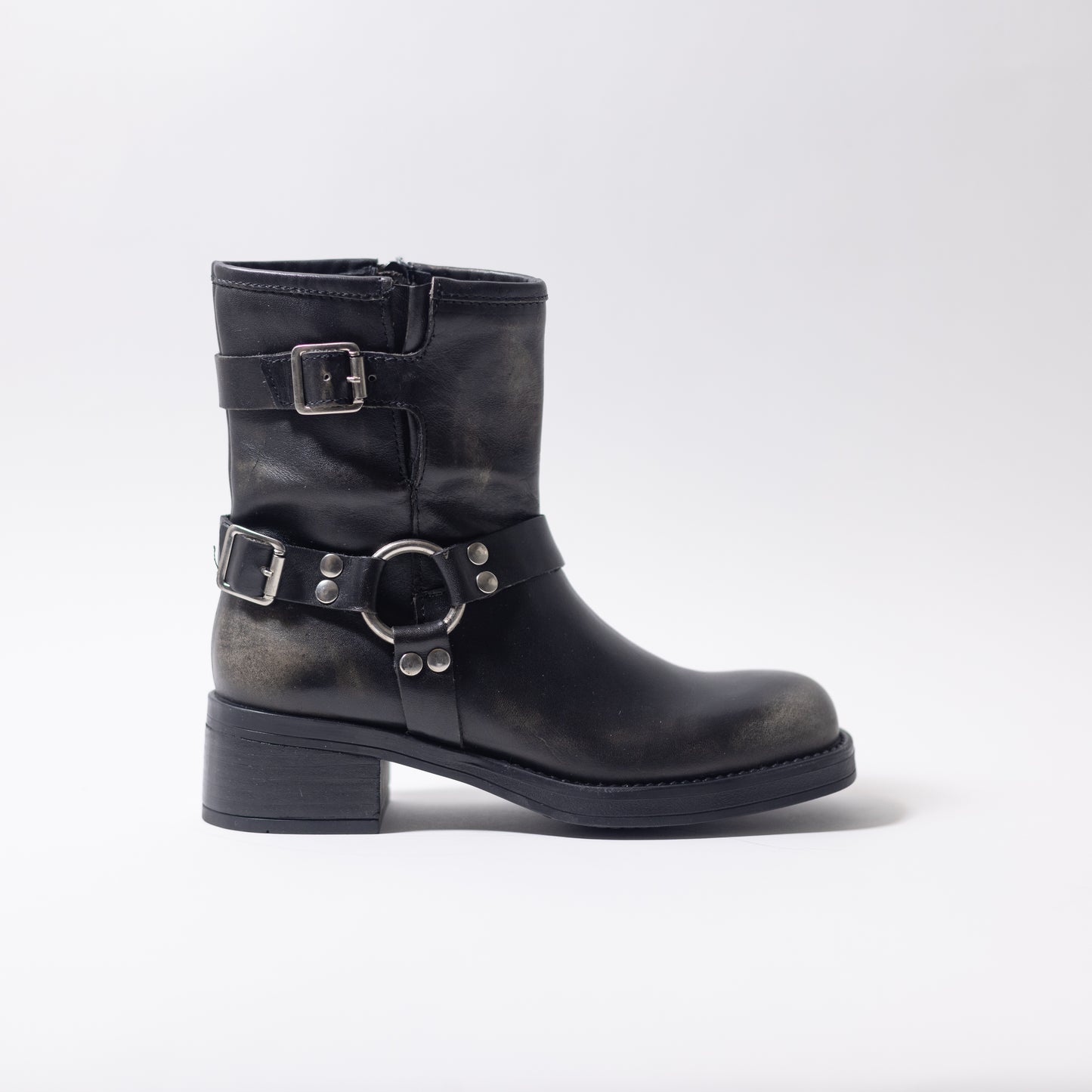 STEVE MADDEN BRIXTON BOOTIES BLK DISTRESS
