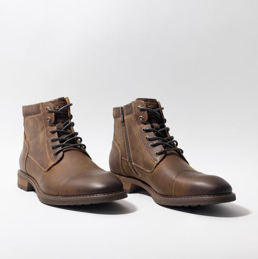 FLORSHEIM LODGE CAP TOE BOOT BROWN