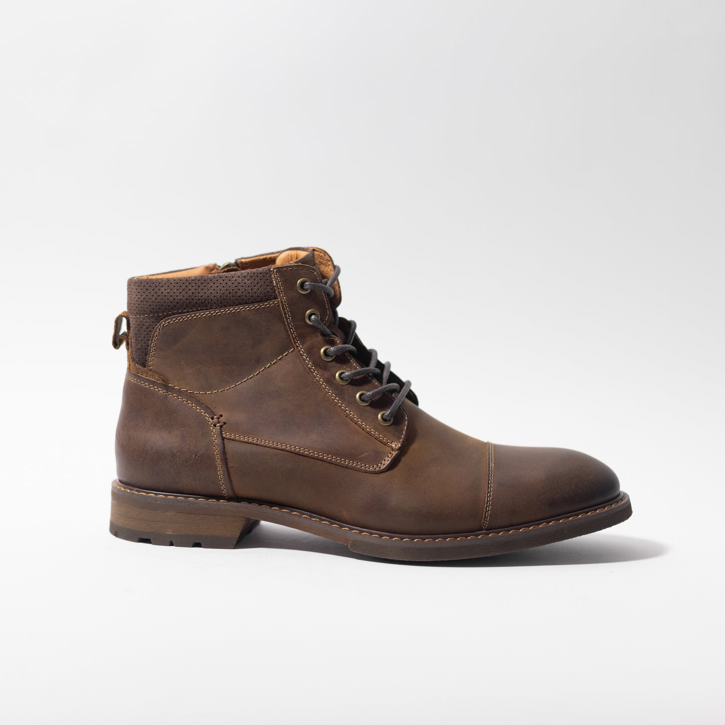 FLORSHEIM LODGE CAP TOE BOOT BROWN