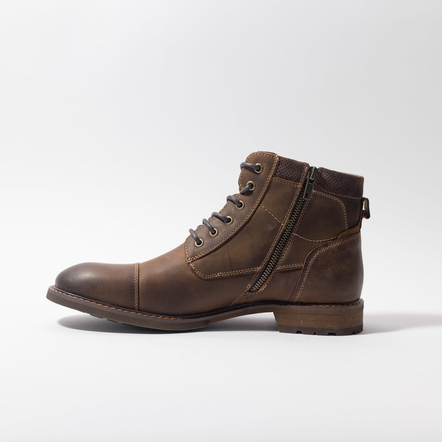 FLORSHEIM LODGE CAP TOE BOOT BROWN