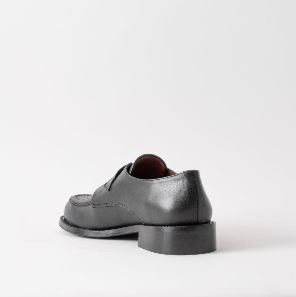 ANGEL ALACRON GISELLE MONK STRAP BLACK SHOES