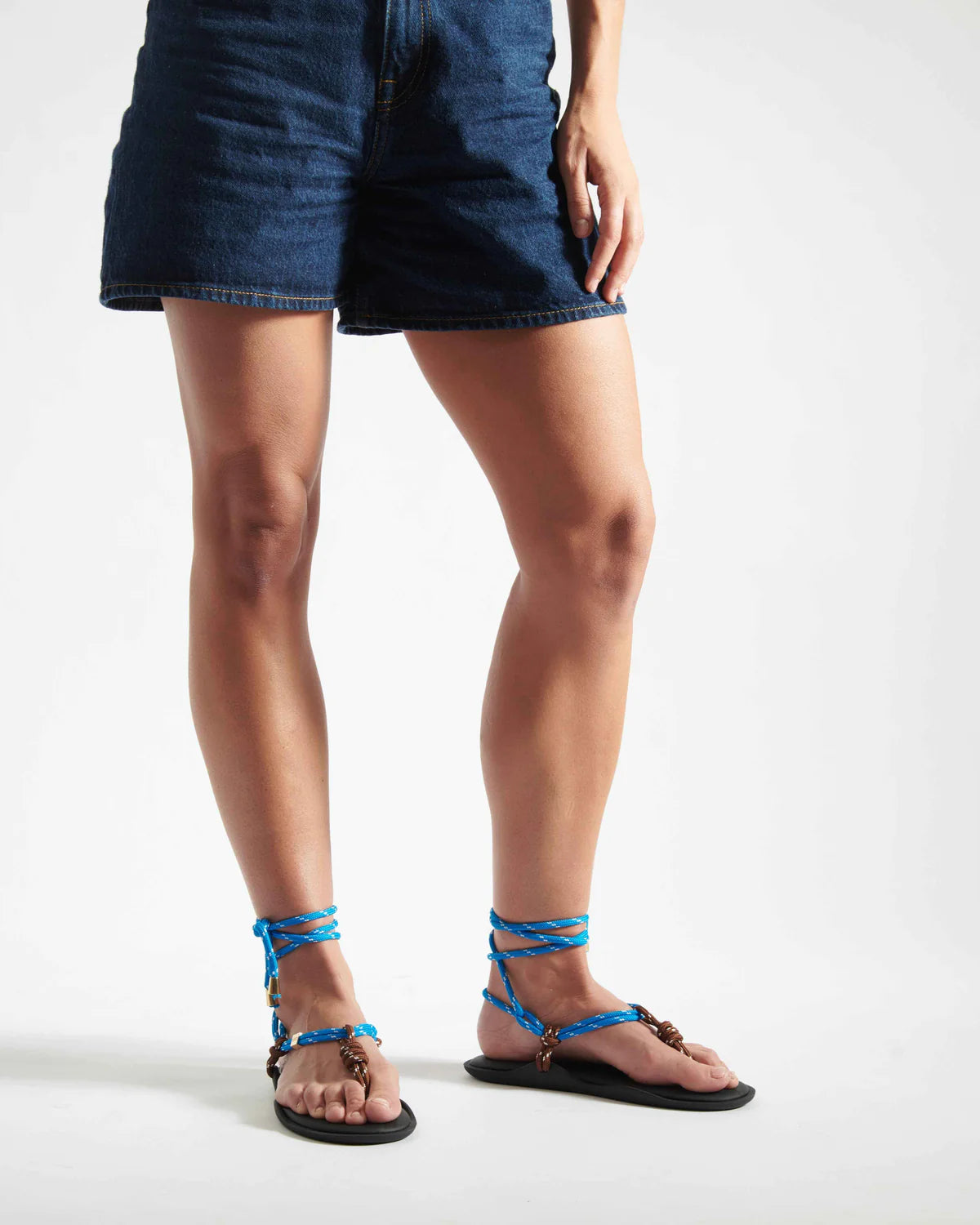 FLOWZE FLO TWIN - TIE ROPE SANDAL - BROWN/SKY BLUE