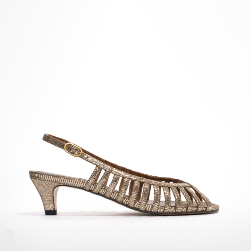 CARMINHO 40 STILLETTO CRACKLED VINTAGE CHAMPAGNE