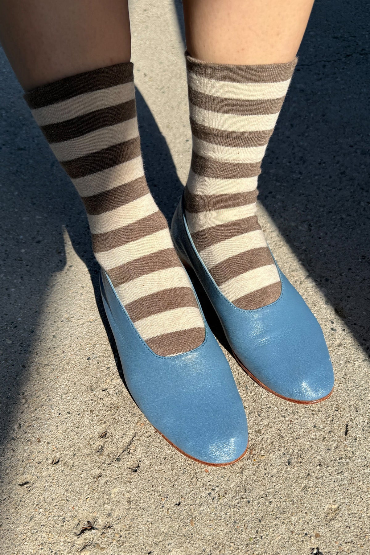 WALLY SOCKS WIDE BROWN STRIPE