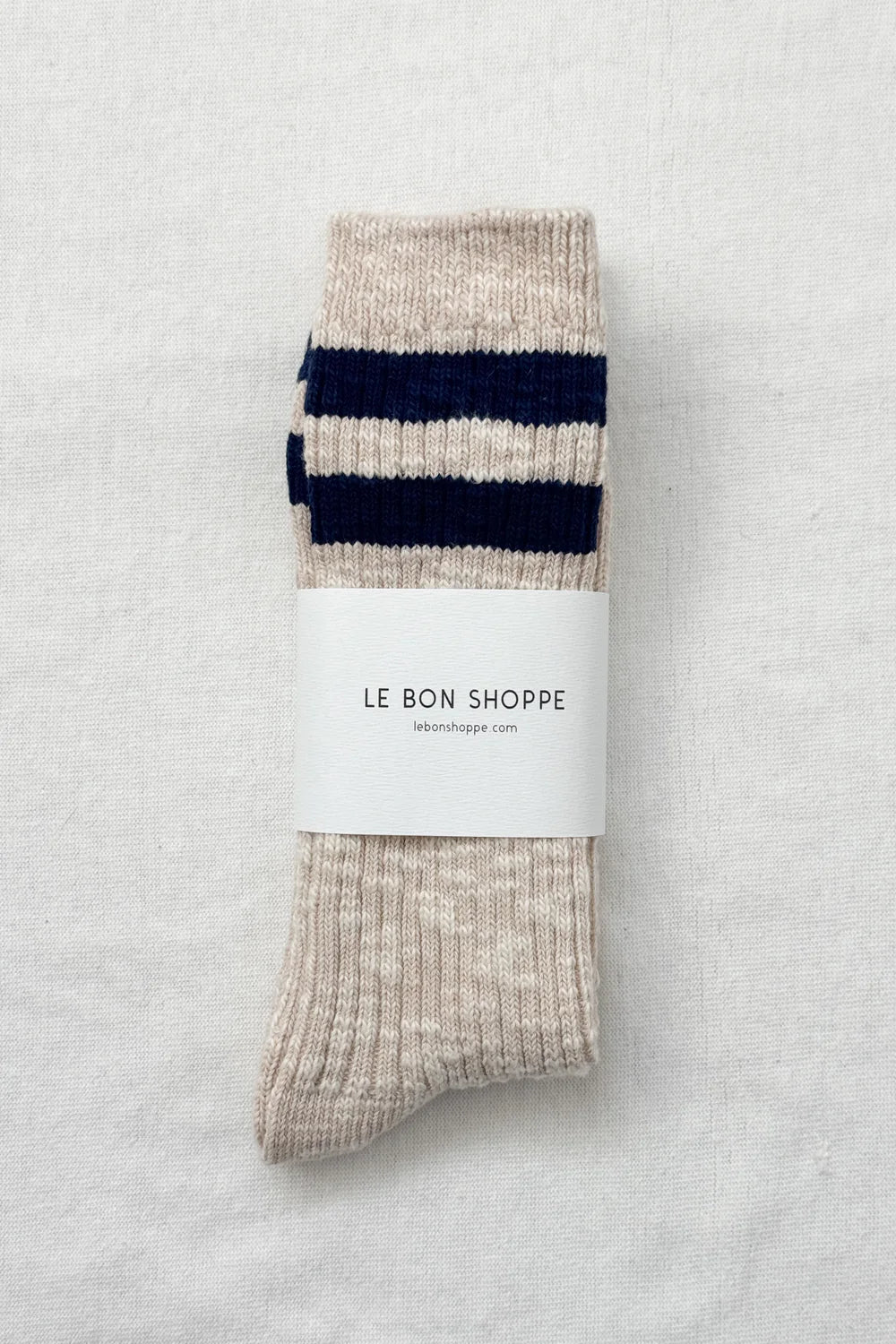 LE BON SHOPPE COTTAGE VARSITY SOCKS OATMEAL VRSTY