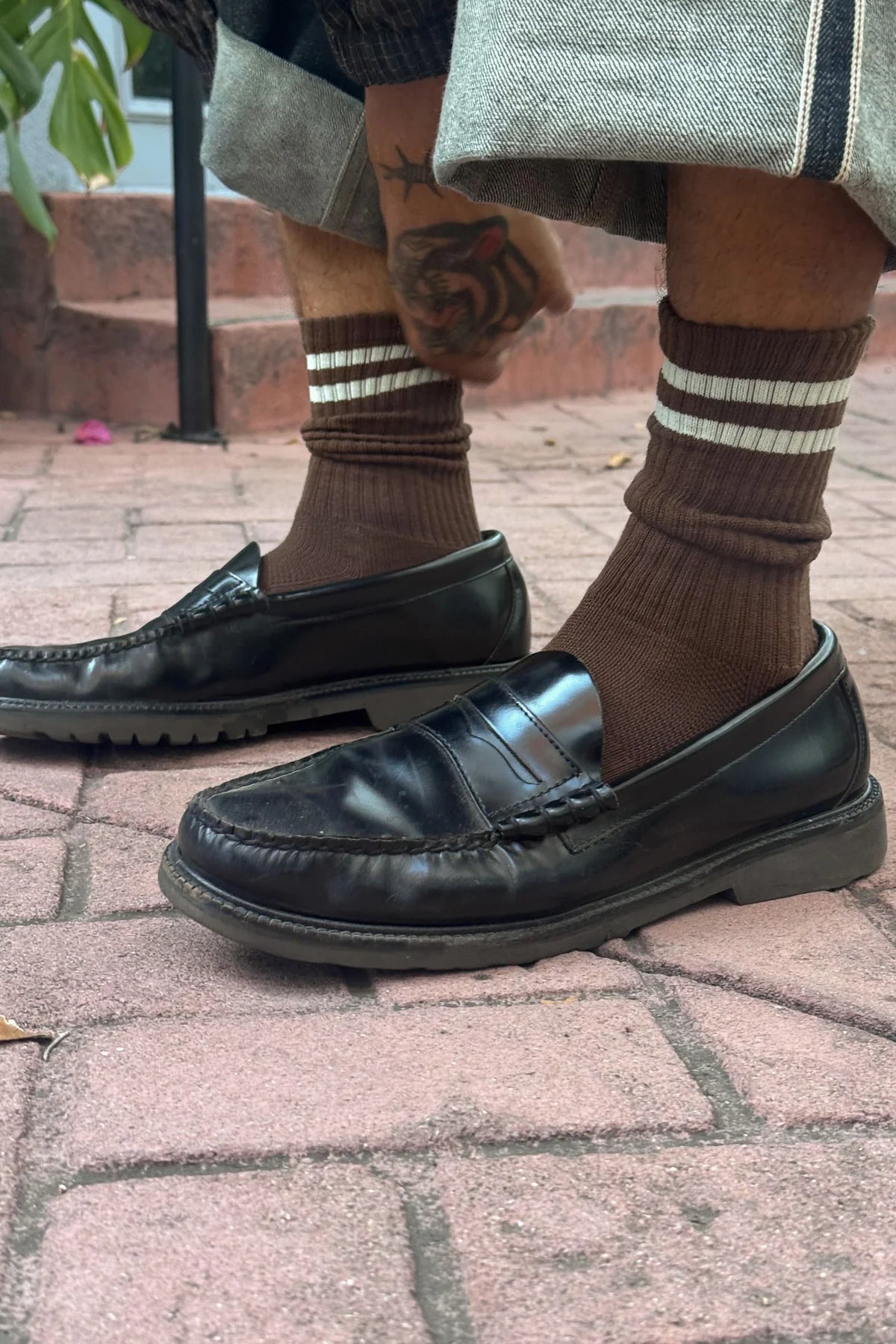 LEBON SHOPPE EXTENDED BOYFRIEND SOCKS WOOD X