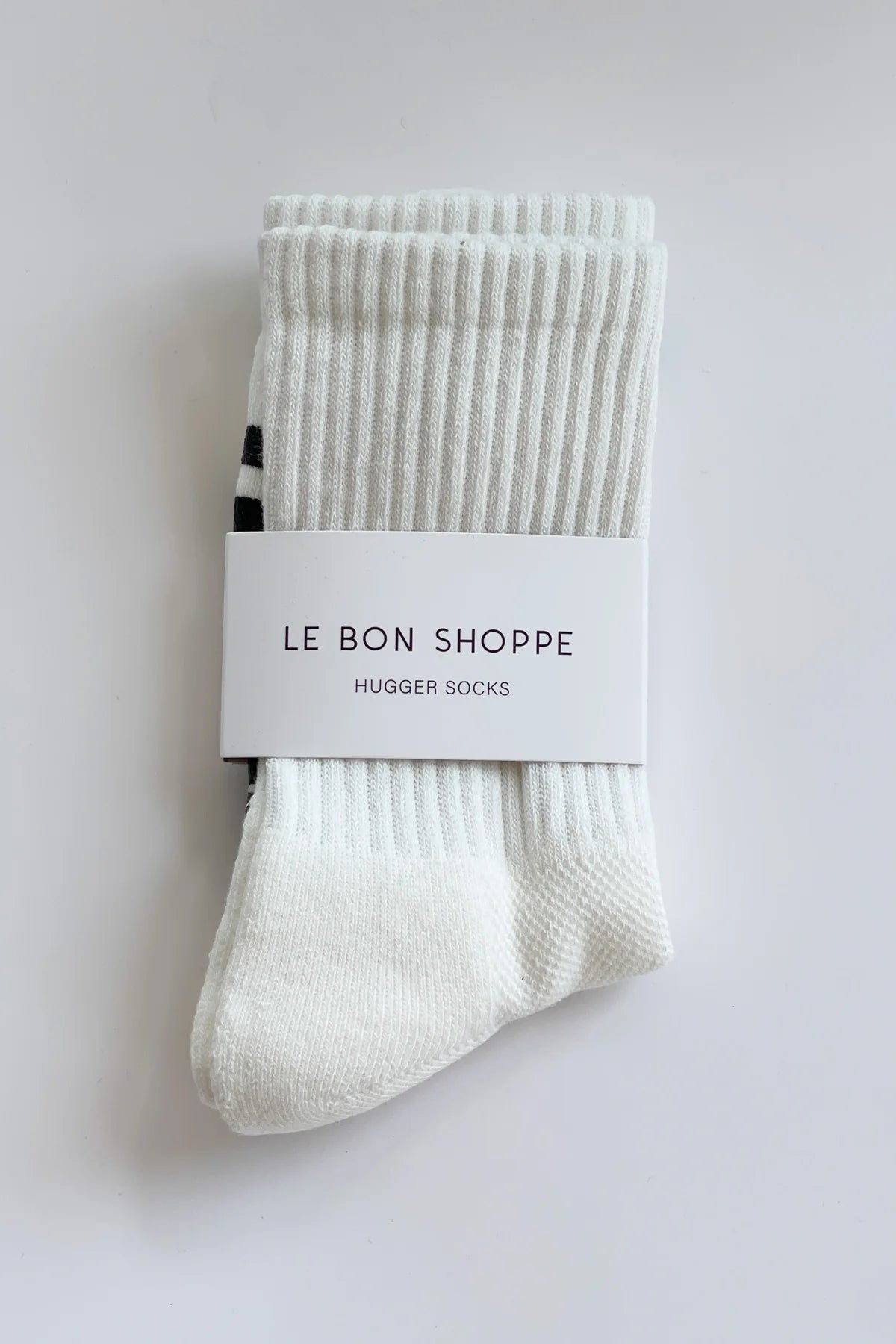 LEBON SHOPPE HUGGER SOCKS WHITE/BLACK