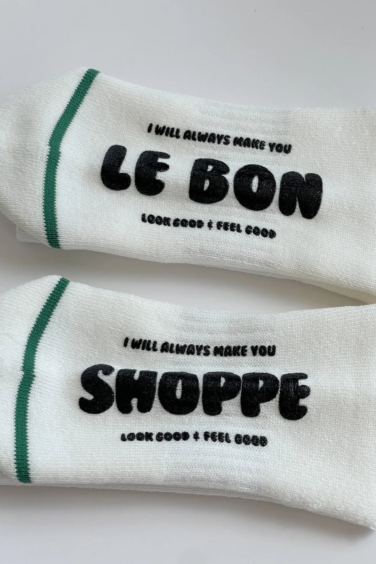 LEBON SHOPPE HUGGER SOCKS WHITE/BLACK