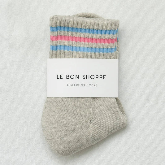 LE BON SHOPPE GIRLFRIEND SOCKS BRIGHT GREY - Shoe Market NYC