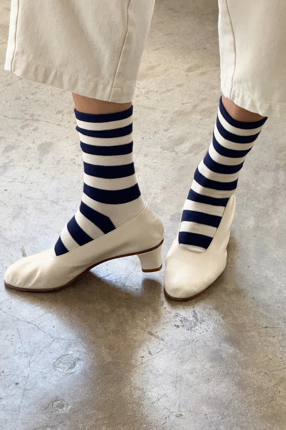 LE BON SHOPPE WALLY SOCKS WIDE NAVY - Shoe Market NYC