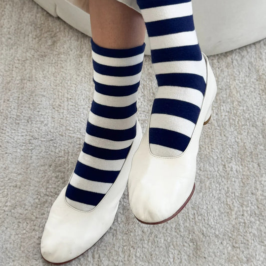 LE BON SHOPPE WALLY SOCKS WIDE NAVY - Shoe Market NYC