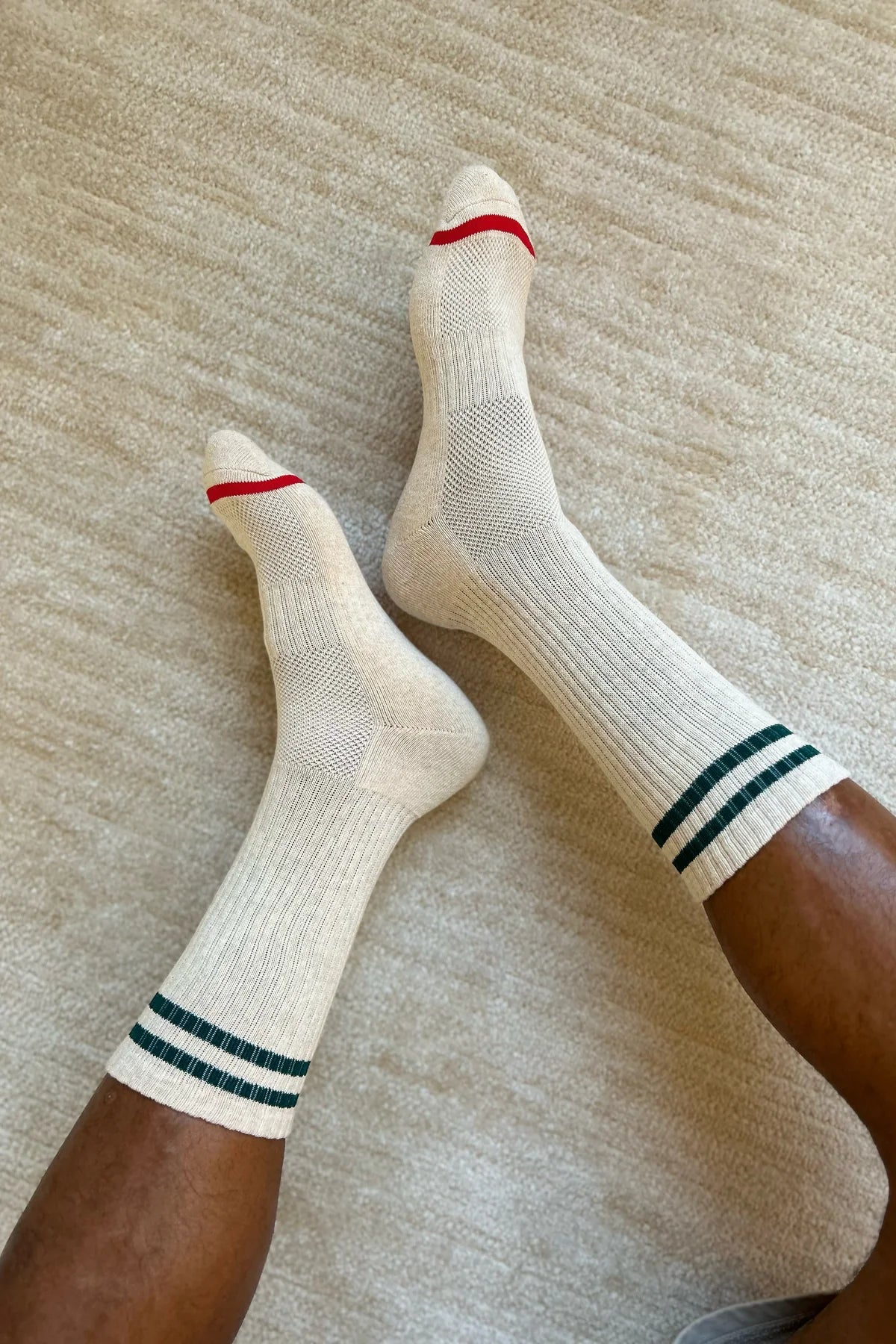 LEBON SHOPPE EXTENDED BOYFRIEND SOCK OATMEAL - Shoe Market NYC