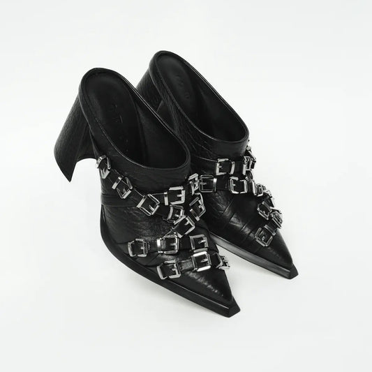 SADI.LOVE JIAH BLACK TUMBLED MULE