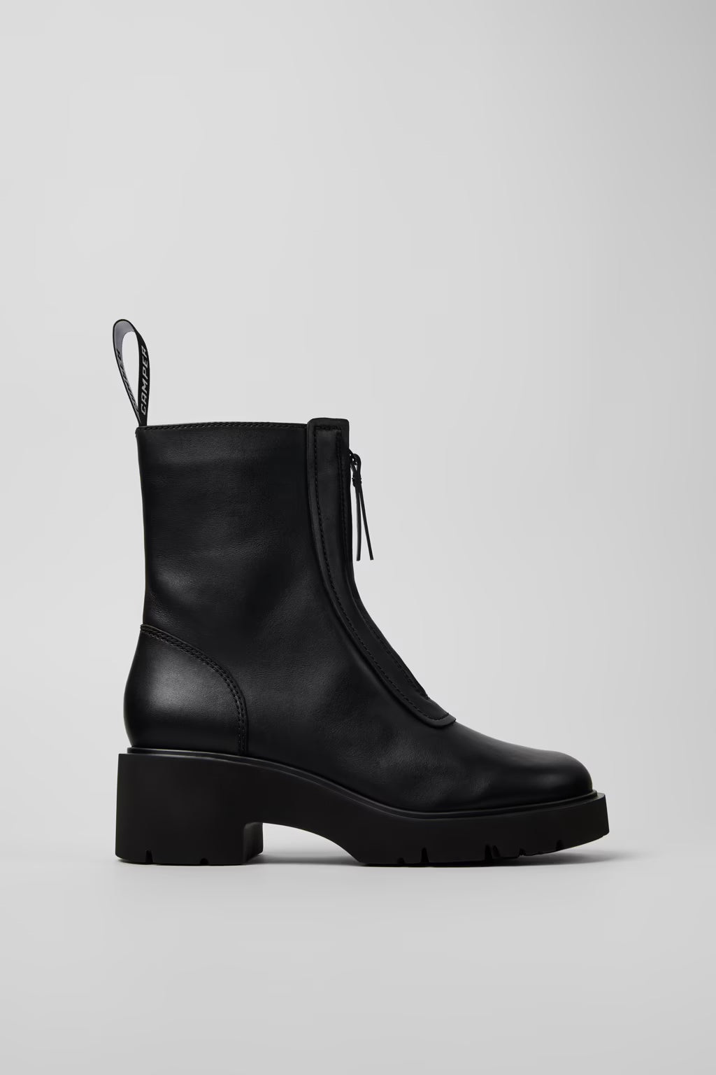 CAMPER FRONT ZIP BOOT BLACK