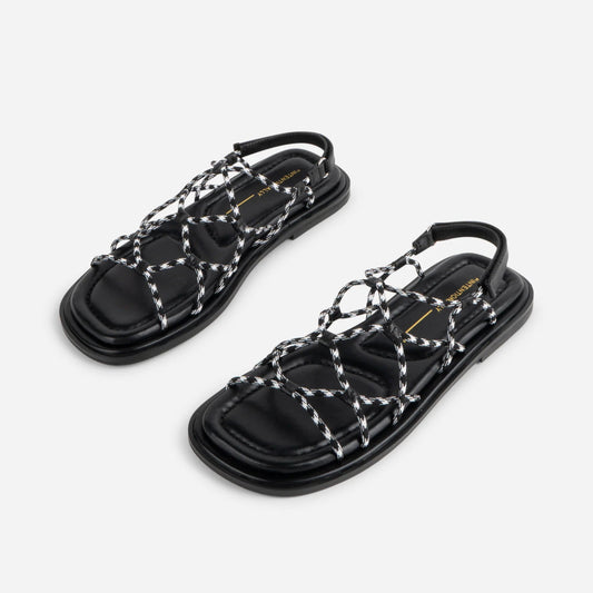INTENTIONALLY BLANK LYCHEE BLACK ROPE SANDAL