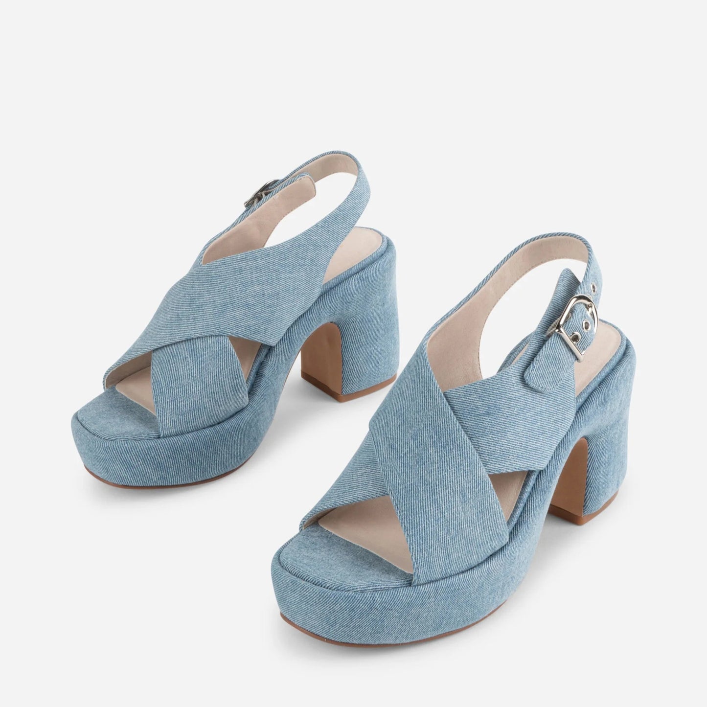 INTENTIONALLY BLANK MINDY DENIM PLATFORMS