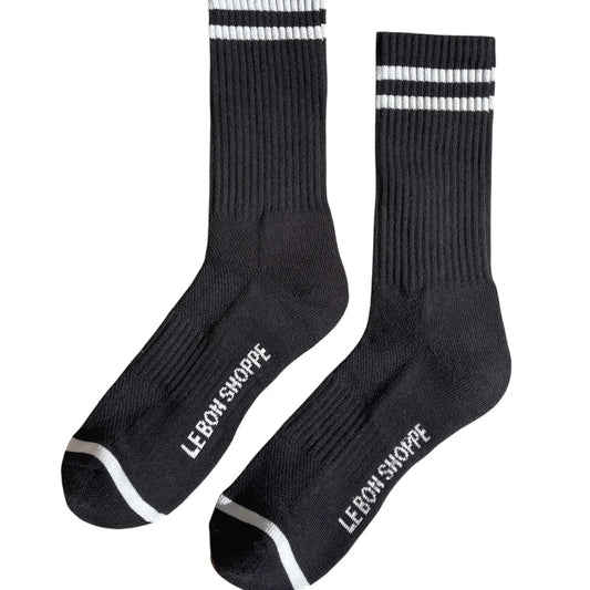 LE BON SHOPPE EXTENDED BOYFRIEND SOCKS NOIR X
