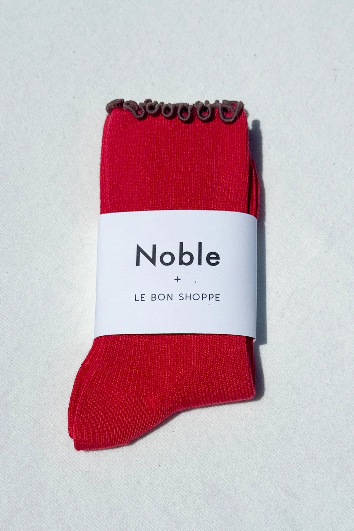LEBON SHOPPE RUFFLE MODEL SOCKS PAPRIKA/BROWN