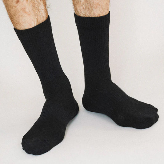 TAILORED UNION BASE CREW SOCKS MEN BLACK