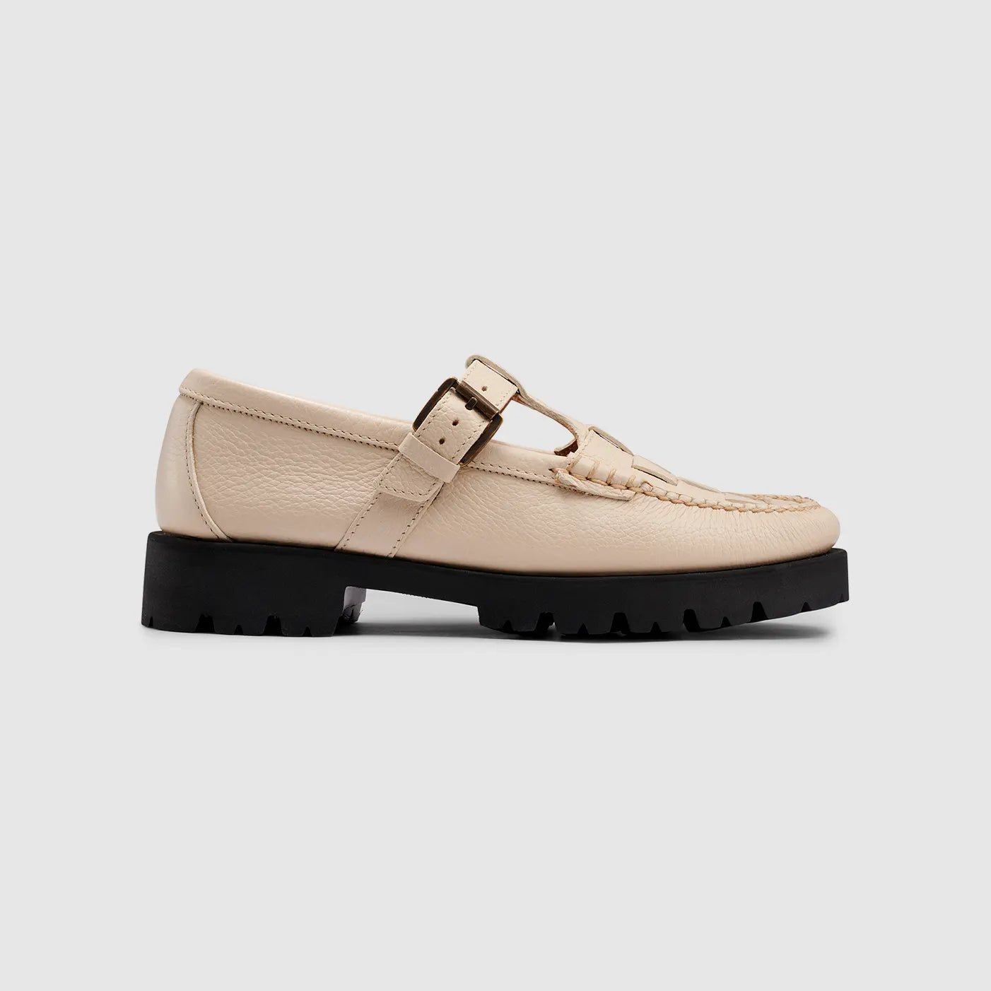 G.H BASS MARY JANE FISHERMAN - OFF WHITE