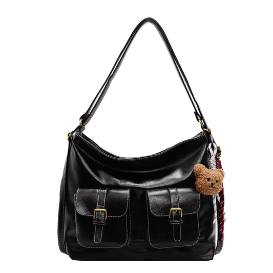CONVERTABLE CONTRAST STITCH-BLACK