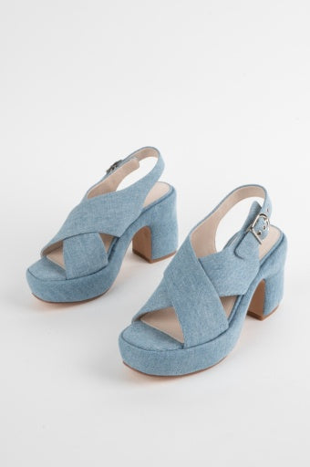 INTENTIONALLY BLANK MINDY DENIM PLATFORMS